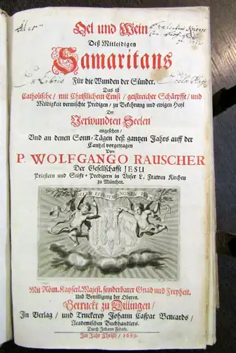 Rauscher Oel und Wein deß Mitleidigen Samaritans 1689 Sünder Erlösung Gebete mb