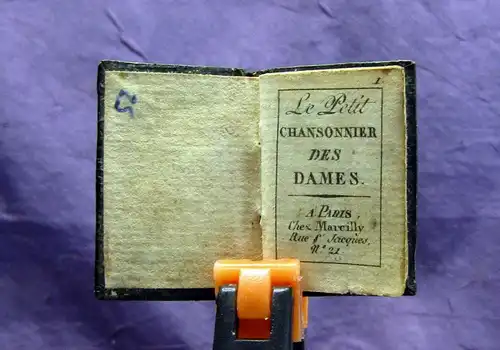 Chansonnier Des Dames um 1800 Liederbuch Minibuch 3,5 x 2cm Kupferstiche js