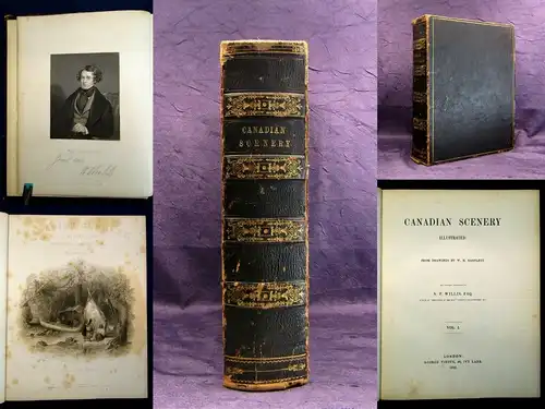 Willis Canadian Scenery Illustrated by W. H. Bartlett 1840 2 Bde. in 1 EA js