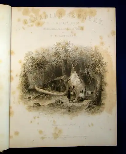 Willis Canadian Scenery Illustrated by W. H. Bartlett 1840 2 Bde. in 1 EA js