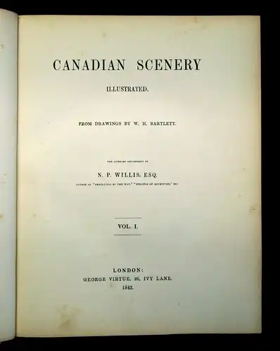 Willis Canadian Scenery Illustrated by W. H. Bartlett 1840 2 Bde. in 1 EA js