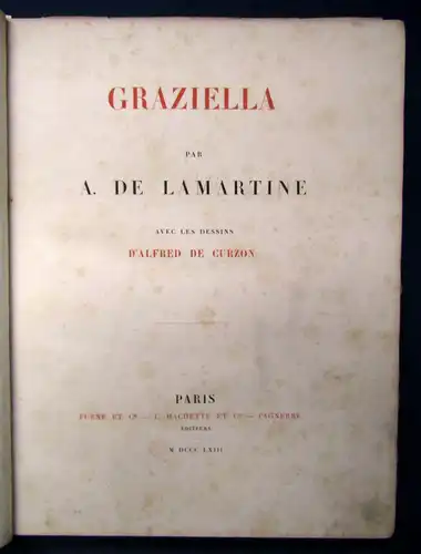 Lamartine Graziella 33 Holzstichtafeln und 9 Holzstiche von Curzon 1863 js