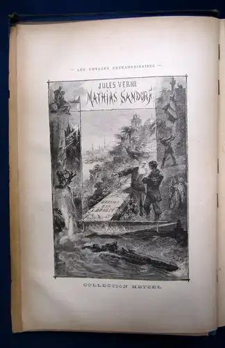 Jules Verne Mathias Sandorf 1885 111 Abb. von Benett und 1 Karte Literatur js