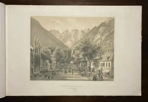 Paris Grafikmappe Bagnères de Luchon 1842 seltenes Ansichtenwerk Frankreich mb