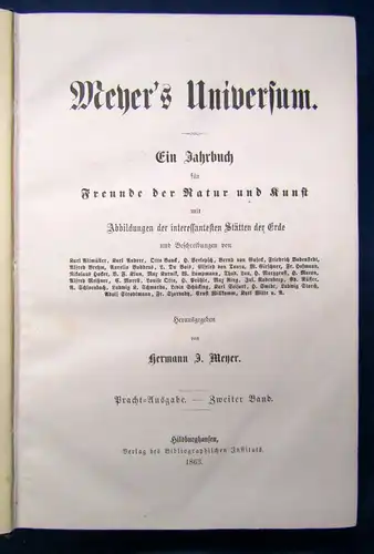 Meyers Universum Ein Jahrbuch für Freunde der Natur und Kunst 2.Bd. 1863 js