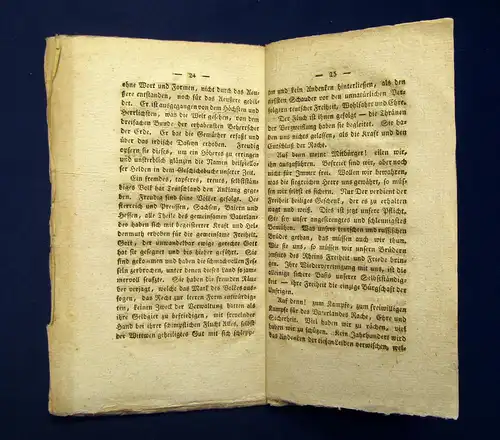 Arndt Was bedeutet Landsturm und Landwehr o. J. [1813] Seltene Flugschrift mb