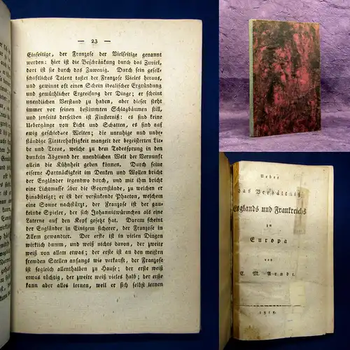 Arndt Ueber das Verhältniß Englands und Frankreichs zu Europa 1813 Erste Auflage