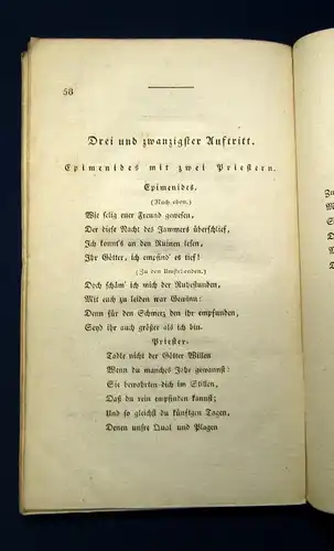 Goethe Des Epimenides Erwachen. Ein Festspiel. EA 1815 Or. Broschur Klassiker js