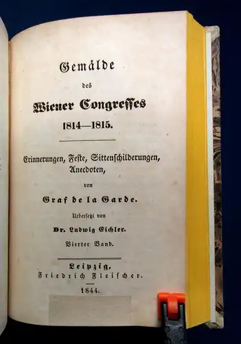 Garde Gemälde des Wiener Congresses 1814-1815 1844 4 Bde in 1 Napoleon mb