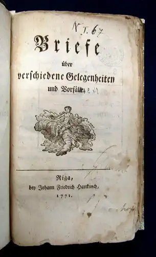 Stockhausen Briefe über verschiedene Gelegenheiten und Vorfälle 1772 js