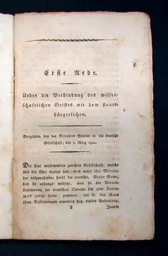 Delbrück Reden veranlaßt durch die Ereignisse der Zeit 1813 Napoleon Geschichte