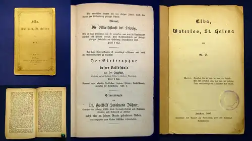 Wanderer Elba, Waterloo, St. Helena von W.T. [...] 1866 Einzige Ausgabe selten