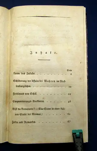 Bergk Sammlung von Anekdoten und Charakterzügen o.J. [um 1810] Napoleon Krieg mb