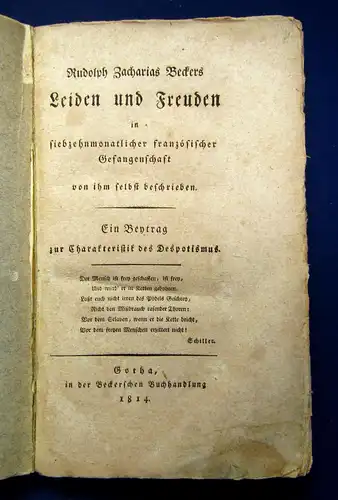 Becker Leiden u Freuden i siebzehnmonatlicher französischer Gefangenschaft 1814