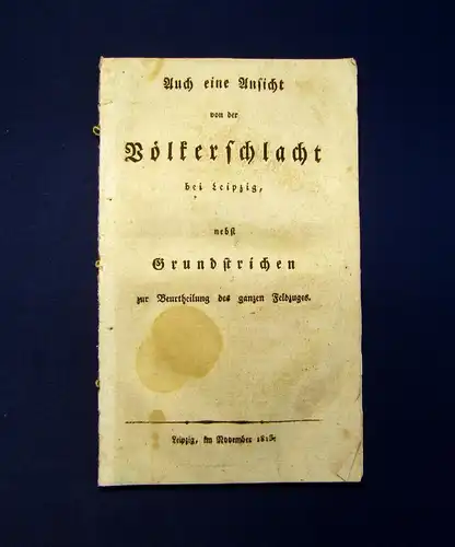 Müller Auch eine Ansicht von der Völkerschlacht bei Leipzig 1813 selten mb