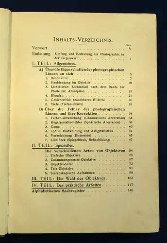 Holm Das Objektiv im Dienste der Photographie 1906 zahlreiche Textfiguren js