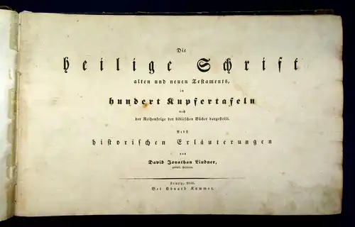 Lindner Die heilige Schrift alten und neuen Testaments 1836 Selten Theologie mb