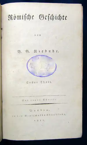 Riebuhr Römische Geschichte 2 Bde.(von 3) 2 Karten handkoloriert EA Ortskunde js