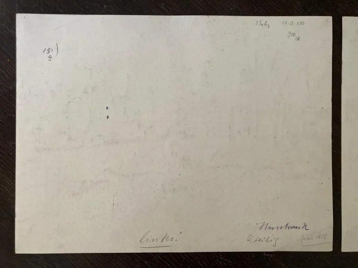 Hassebrauk Ernst Hamburg - Hafen Tuschezeichnung auf Papier in 2 Teilen signiert 3