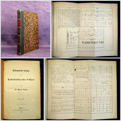 Cantor Mathematische Beiträge zum Kulturleben der Völker 1863 selten EA Or. js