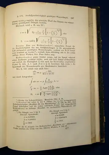 Rühlmann Hydromechanik oder Die technische Mechanik Flüssiger Körper 1880 js