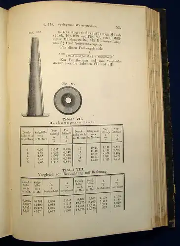 Rühlmann Hydromechanik oder Die technische Mechanik Flüssiger Körper 1880 js