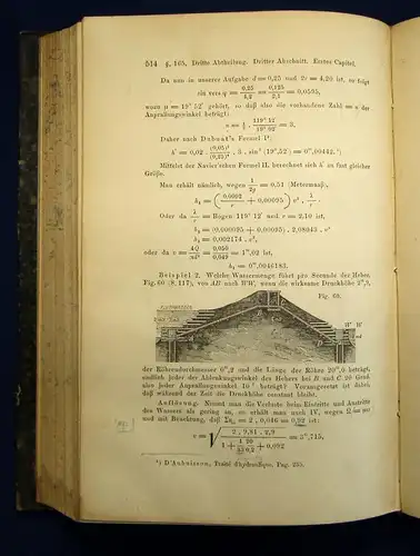 Rühlmann Hydromechanik oder Die technische Mechanik Flüssiger Körper 1880 js