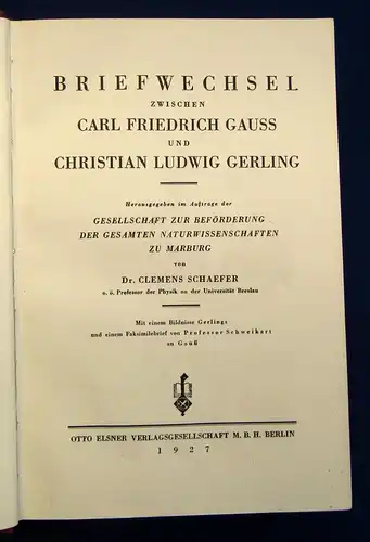 Schriften zur Beförderung der gesamten Naturwissenschaften Marburg 1927 js