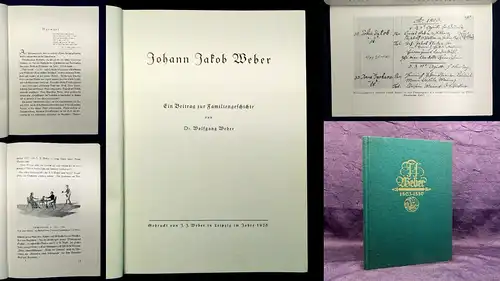 Weber Ein Beitrag zur Familiengeschichte 1928 Belletristik Klassiker Romane mb