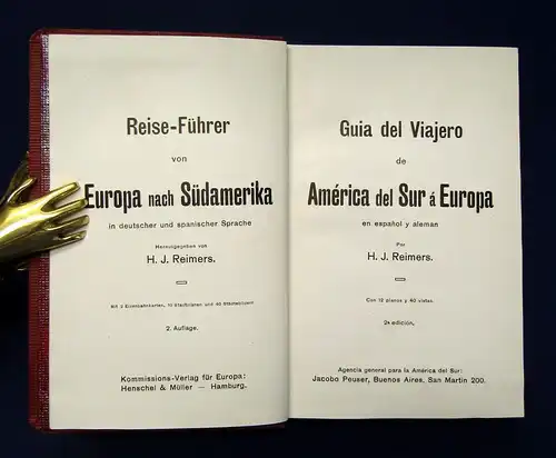 Reimers Reise- Führer von Europa nach Südamerika 1909 deutsch/spanisch js