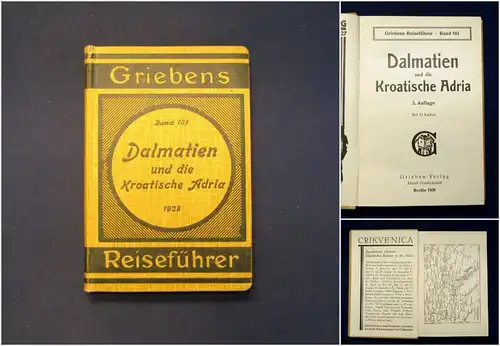 Griebens Reiseführer Bd. 161 Dalmatien und die Kroatische Adria 1928 Karten js