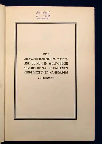 Keller Zur Geschichte von Klein- und Großwiederitzsch 1928 Sachsen js