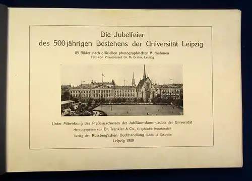 Die Jubelfeier des 500jährigen Bestehens der Universität Leipzig 1909 js