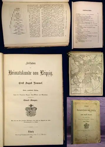 Rommel Leitfaden der Heimatskunde von Leipzig 1881 29 Abb. 1 Karte 1 Plan js