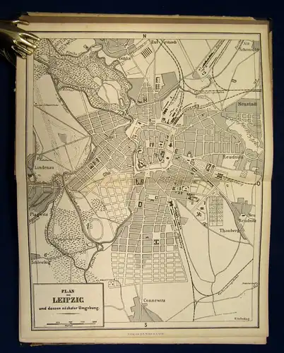 Rommel Leitfaden der Heimatskunde von Leipzig 1881 29 Abb. 1 Karte 1 Plan js