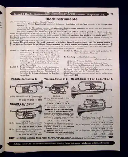 Hauptkatalog Meinel Herold Jedes Instrument ein Beweis fachlichen Könnens 1935 m