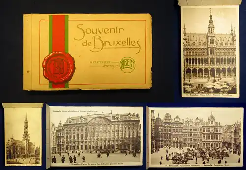 24 Ansichtskarten Souvenir de Bruxelles um 1925 Geographie Postkarten Führer mb