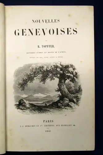 Topffer Nouvelles Genevoises 1845 EA Titelvignette Holzstiche Textholzstiche js