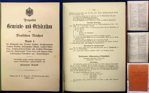 Pelocke Petzolds Gemeinde- und Ortslexikon des deutschen Reiches Bd. 4 1911 js
