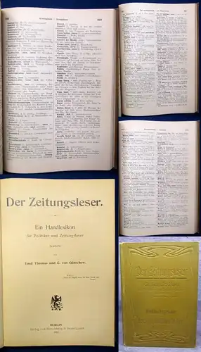 Gütschow Der Zeitungsleser Ein Handlexikon für Politiker u. Zeitungsleser 1901 j