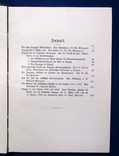 Schriften des Vereins für die Geschichte Leipzigs IX. Band 1909 Geographie js