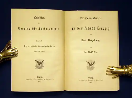 Lehr Die Hausindustrie in der Stadt Leipzig und ihrer Umgebung 1891 5. Band Or.A