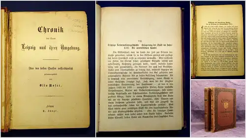 Moser Chronik der Stadt Leipzig und ihrer Umgebung 2 Bde. o.J. um 1900 mb