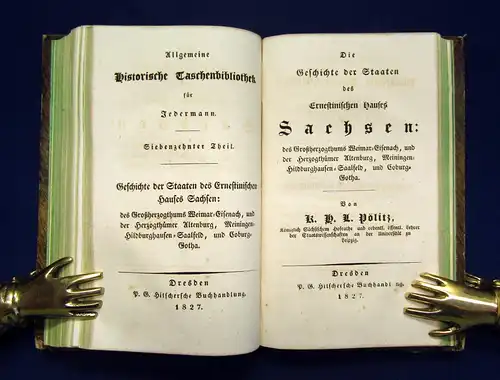 Pölitz Die Geschichte des Königreiches Sachsens 1826 1. Bd 10. Teil 3 in 1 mb