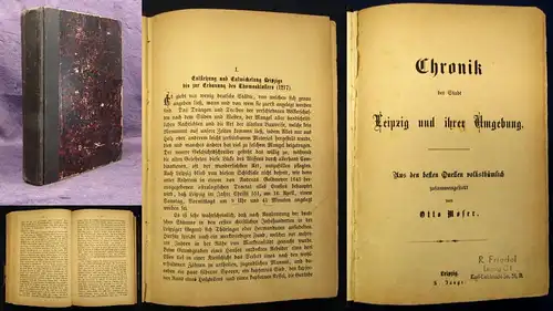 Moser Chronik der Stadt Leipzig und ihrer Umgebung 1877 komplett in 1 Band js