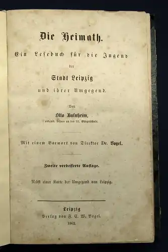 Bulnheim Die Heimath Ein Lesebuch für die Jugend der Stadt Leipzig 1862 js