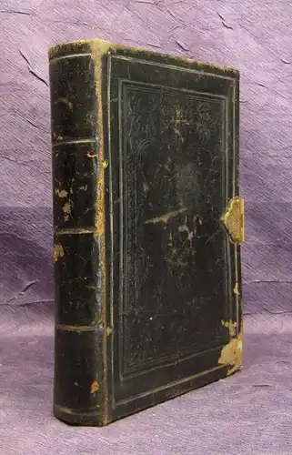 Handschrift- Gebetbuch Morgen Gebet um 1850 auf Bütten Papier Leder Unikat js