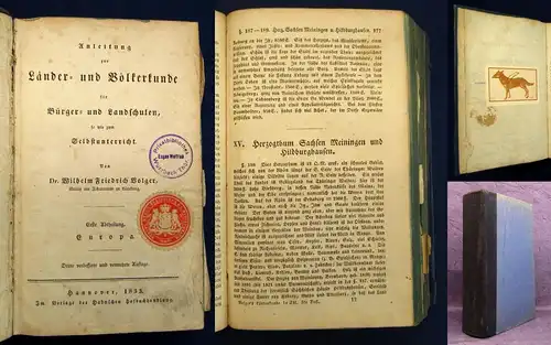 Anleitung zur Länder- u. Völkerkunde für Bürger- u.Landschulen 1833, 2 in 1 js