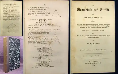 Unger Die Geormetrie des Euklid und des Wesen derselben erläutert 1851 js
