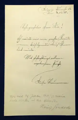 Franz Neumann Erinnerungsblätter v. seiner Tochter Luise Autograph 1907 js